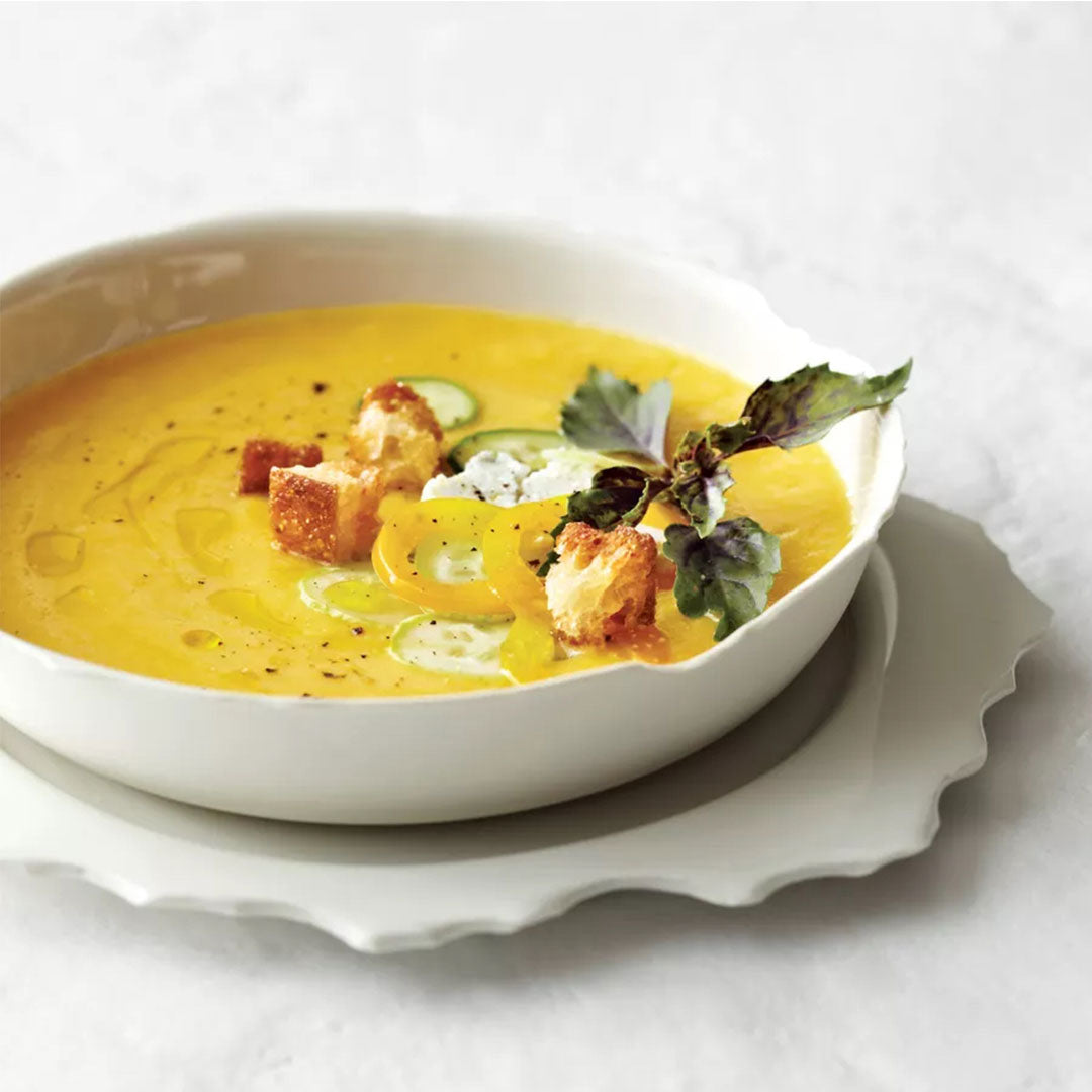 Chilled Peach Soup with Fresh Goat Cheese – vomFASS Coronado & Ventura