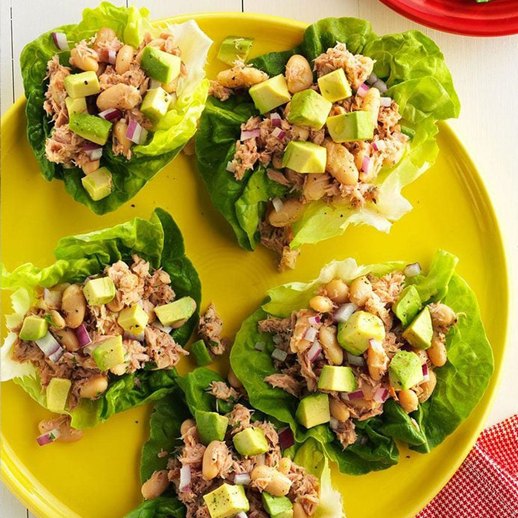Tuna and White Bean Lettuce Wraps