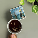 Ceramic Coaster Ventura, California, Brown Pelican