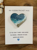 Ocean Pocket Hug Card - Beach Theme Sand and Resin Heart
