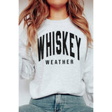 WHISKEY WEATHER Graphic Sweatshirt: H GREY - BLACK INK / L