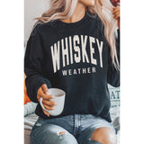 WHISKEY WEATHER Graphic Sweatshirt: H GREY - BLACK INK / L