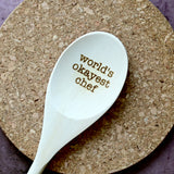 World's Okayest Chef Engraved Spoons