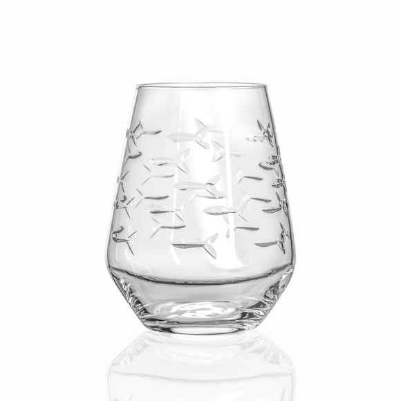 School of Fish Stemless Wine Glass