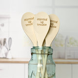 Stirring Up Trouble Engraved Wood Kitchen Spoons