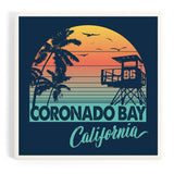 Ceramic Coaster Coronado Bay, California, Sunset stripes,…