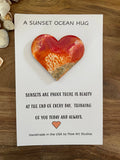Sunset Ocean Hug Card - Everyday Handmade Card Resin Heart