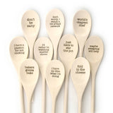 Wooden Spoons With Funny Phrases - Full Set for Kitchen: Don't worry i watch a lot of food network