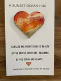 Sunset Ocean Hug Card - Everyday Handmade Card Resin Heart