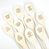 Wooden Spoons With Funny Phrases - Full Set for Kitchen: Bakers gonna bake