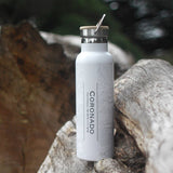 Coronado CA Map Bottle with Bamboo Top in Matte White