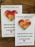 Sunset Ocean Hug Card - Everyday Handmade Card Resin Heart