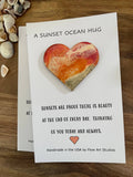 Sunset Ocean Hug Card - Everyday Handmade Card Resin Heart