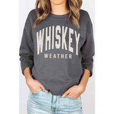 WHISKEY WEATHER Graphic Sweatshirt: H GREY - BLACK INK / L