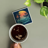 Ceramic Coaster Coronado Bay, California, Sunset stripes,…