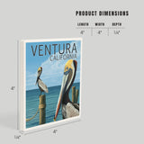 Ceramic Coaster Ventura, California, Brown Pelican