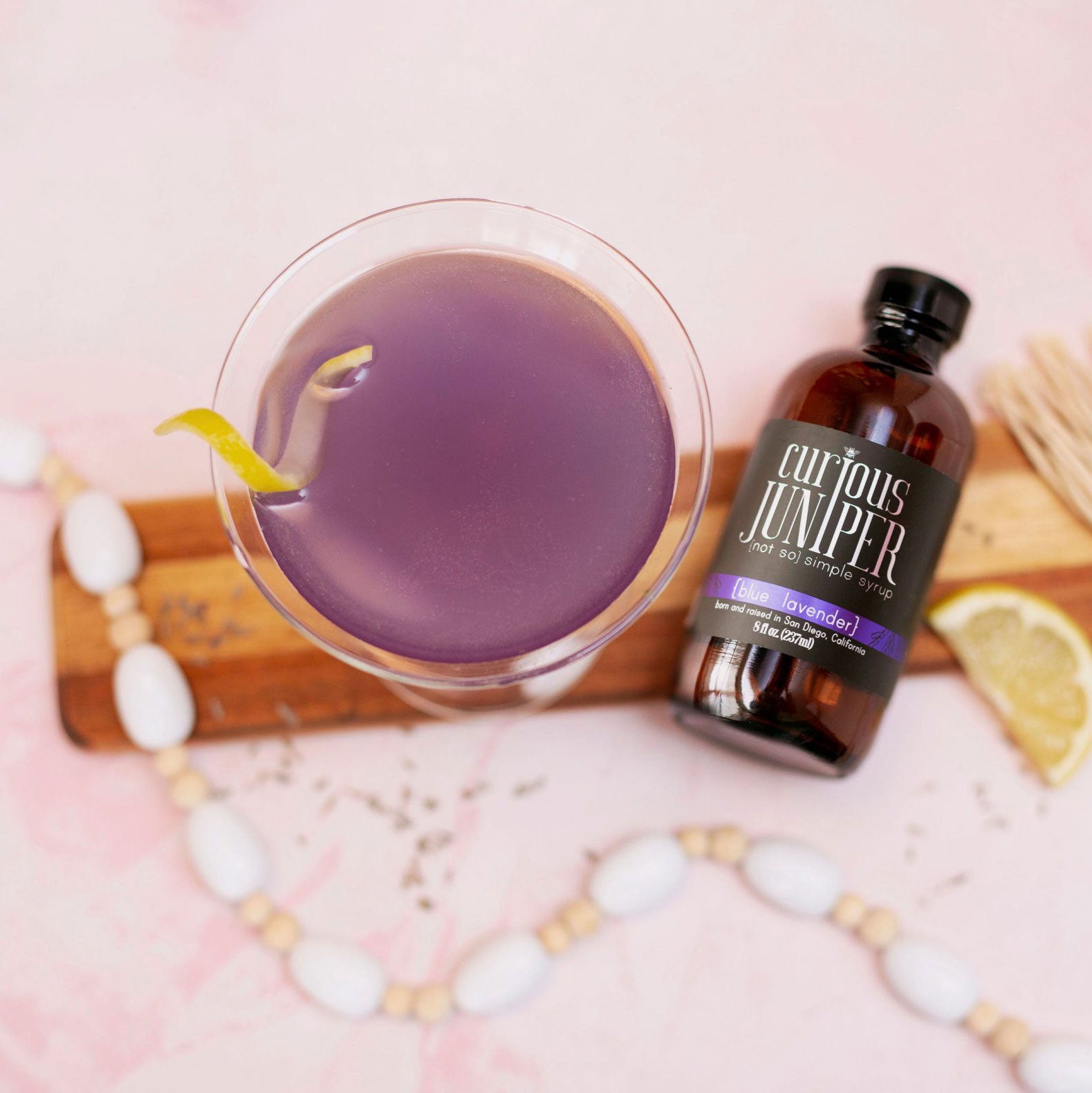 Curious Juniper Blue Matcha+Lavender Not So Simple Syrup – vomFASS