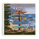 Ceramic Coaster Ventura, California, Destinations Sign