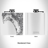 Coronado CA Map Hip Flask in Matte White