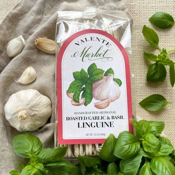 Roasted Garlic and Basil Linguine