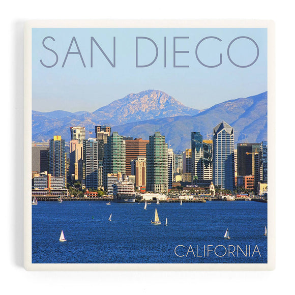 Ceramic Coaster San Diego, California Sailboats